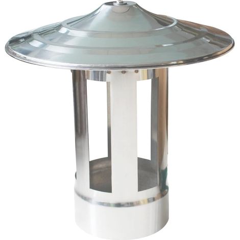 Terminal vertical poele à granulés pellet bois capot cheminée inox anti pluie vent chapeau conduit fumée pour four a pizza (1/4)