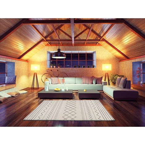 ATTICGO Tapis ethnique AKKA 59 Blanc 60x120 cm (1/4)