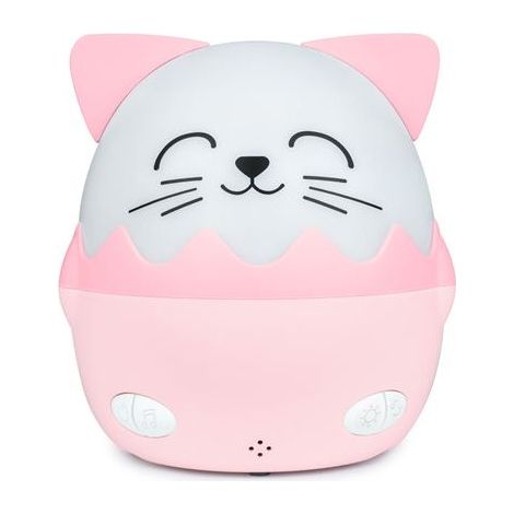Bigben Kids Pink Cat-shaped Night Light With 360° Projection And Wireless Music Nlpkidscat