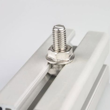 Boulon Coulissant T - M6 x 16 mm - Pour Profil Aluminium Serie 30 - Écrou Bride Hexagonal Inclus - Lot de 10 (1/5)