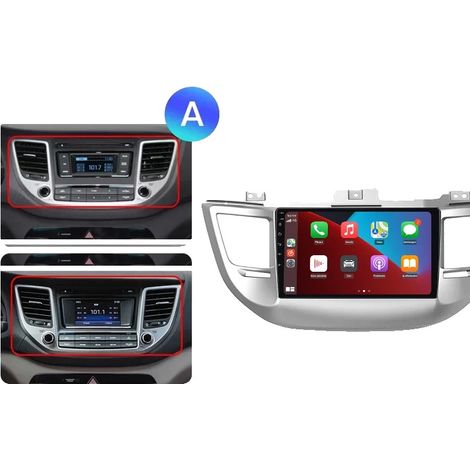 Autoradio, touchscreen, connettività avanzata, compatibile con Hyundai Tucson IX35 2015-2018, V1L (Carplay Android Auto) (1/2)