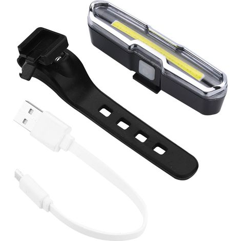 Feu arrière LED Rechargeable par USB pour vélo, sécurité Nocturne, Coque en PC Durable, étanche, Rouge, Bleu, Blanc, Taille réglable (1/5)