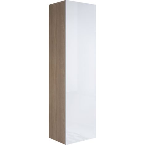 Armoire murale penderie 1 porte – Dimensions 40x165x29cm – Finition mélamine mate et brillante – 4 compartiments – Système d'ouverture push-click – Lettiemobili