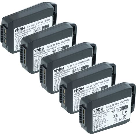 vhbw 5x batteria sostituisce Motorola 82-105612-01, BTRY-MC21EAB0E, 82-150612-01 per computer portatile scanner (2300mAh, 3,7V, Li-Ion)
