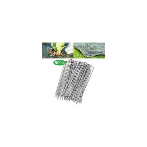 Lot de 50 piquets de Fixation en Acier H200mm, L4mm, Ø2,5mm Tête Plate (1/4)