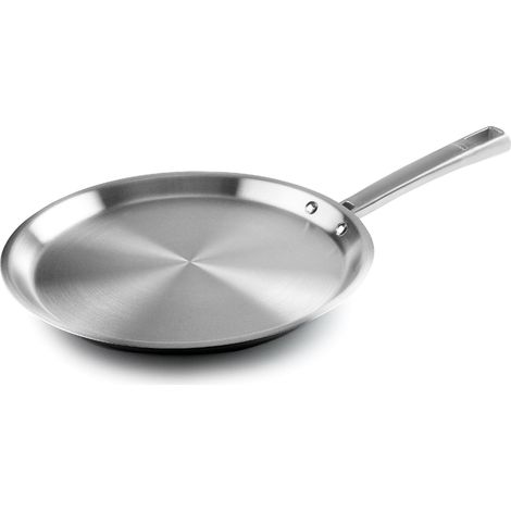 Crêpière Foodie, Acier inoxydable 18/10, Sans PFOA, Poignée ergonomique, Fond de diffuseur de chaleur sandwich, Adapté à l’induction et lavable au lave-vaisselle, Ø28 cm (1/5)