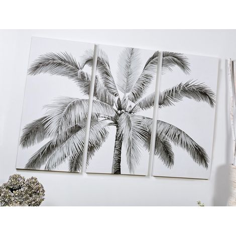 Bedruckte Leinwand Palme 60 x 120 cm, 3er-Set 60 x 3,8 x 120 cm (1/3)