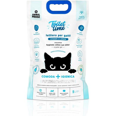 Litière en Cristaux de Silicium pour Chats - Antistatique et sûre - sans poussière - Ultra absorbante - Retient Les odeurs (Neutre, 5L) (1/5)