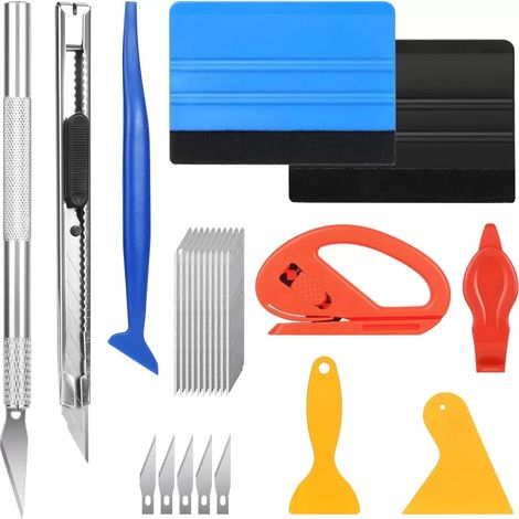 Kit De Raclette Pour Film - Outils De Pose Professionnels - Pour Teintage Auto Et Vitres - Ensemble 20 Pièces (1/5)