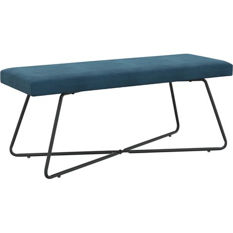 panchina Blu 110 x 40 x 45 cm Velluto vidaXL