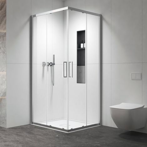 Cabina doccia 70x90 apertura doppio scorrevole finitura cromo KZ-1000 kamalu (1/5)