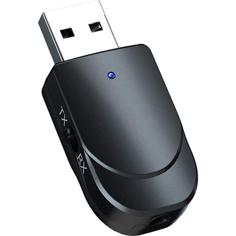 Adattatore Bluetooth - Audio wireless - Streaming musicale - Trasmettitore e ricevitore 2 in 1 - Mini formato - Nero