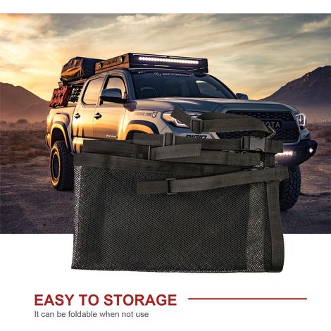 - Red de carga con doble cierre - Poliéster negro - 54x80cm para SUV/coche/viajes - Organiza ropa/juguetes/alfombrillas de coche (1/4)