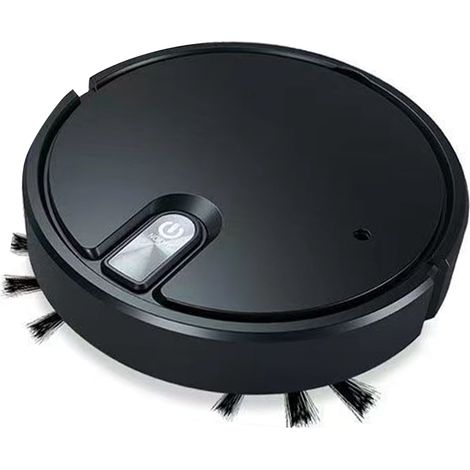 Aspirateur robot, robot de nettoyage automatique et silencieux, nettoyeur à filtration intelligent et efficace avec batterie, noir (1/5)