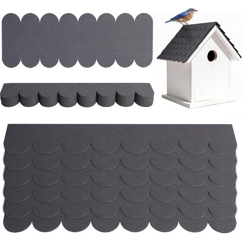32 pièces Bardeau Bitume Toiture, Mini Bardeaux de Toit Auto-Adhésifs Bardeau Toit Imperméabilité pour Toits de Nichoirs Clapiers Niches et Boîtes Aux lettres (1/5)