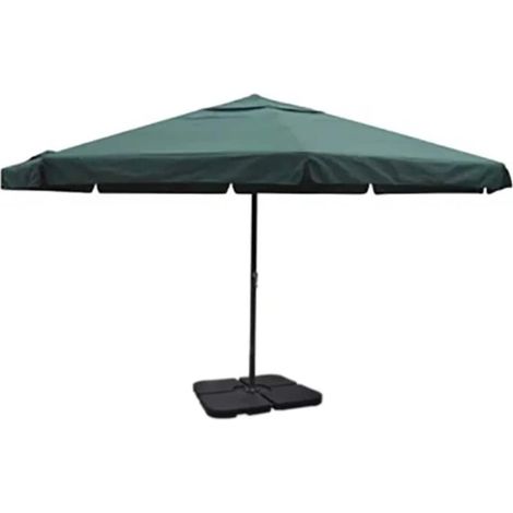Parasol de Jardin Vert avec Base Lestable en Aluminium et Acier Ø 5 m Hauteur 3,25 m - PANGIVO (1/5)