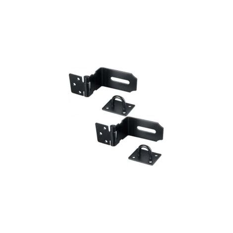 Candado de seguridad de 5 pulgadas con pestillo de acero inoxidable de 90 grados, apto para dormitorios, garajes y ventanas, color negro. - Crezuo