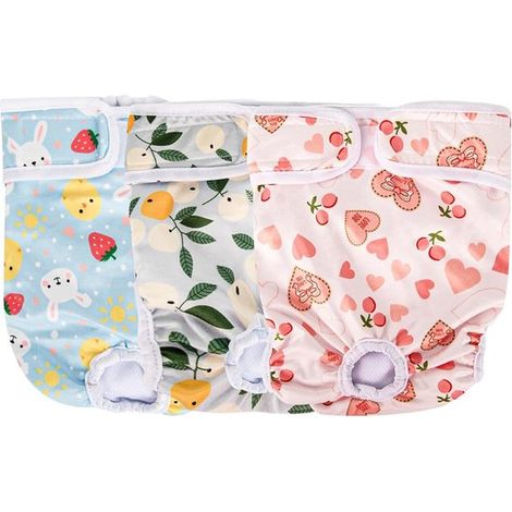Lot de 3 culottes de chaleur pour chien – Taille M – Réutilisables – Super absorbantes – Couleurs assorties (1/5)