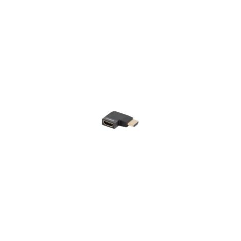 ADAPTADOR 8K LANBERG HDMI(M) A HDMI(H) ANGULO DERECHA ALUMINIO PLATA