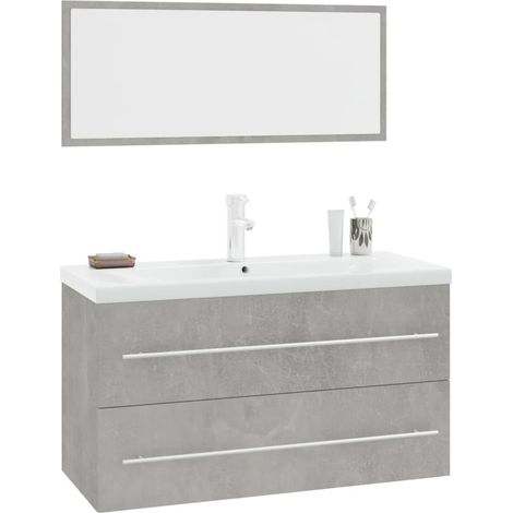 Maison Exclusive - 3-tlg. Badmöbel-Set Betongrau