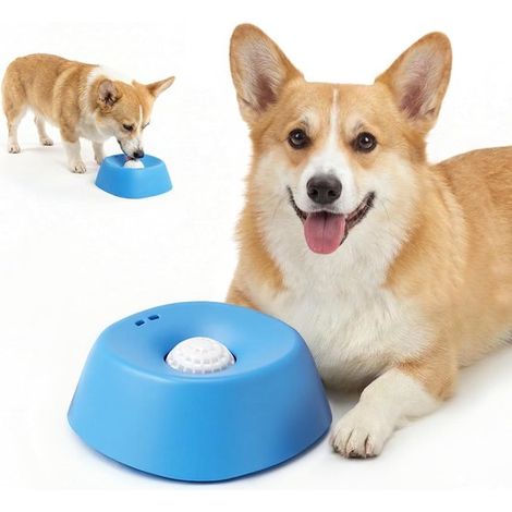 Comedero para perros, Juguete para lamer, Comedero de alimentación lenta, Pelota para lamer, Dispensador de comida, Iluminación Langeweile, Azul (1/5)