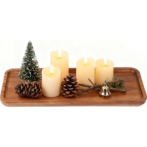 1 Plateau Bois D'acacia,30x12cm,Bord Relevé,Rectangulaire,Dessert,Maison (1/5)