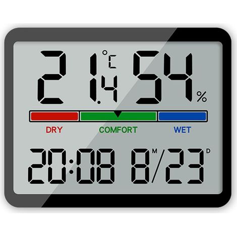 Reloj de baño digital con alarma, reloj de pared magnético de temperatura para soporte de nevera y orificios para colgar para baño, cocina, temporizador, termómetro (1/5)