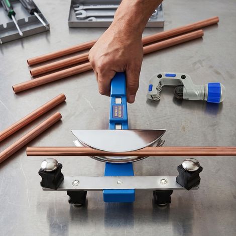 CT-999F Cintreuse Tuyaux, Bleu, Cintreuse Tuyaux à Cliquet 7 Matrices Outil Cintrage 6 à 22mm 1/4"-7/8" à 90 Angles Ensemble D'outils Machine à Cintrer Les Tuyaux Pour Tuyaux En Cuivre Aluminium Et Ac (1/5)