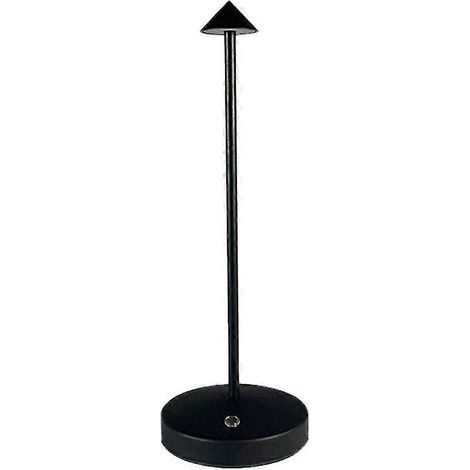 Lampe de table LED rechargeable 1800 mAh, lampe tactile moderne, idéale pour la décoration de chambre ou de restaurant (noire). (1/5)