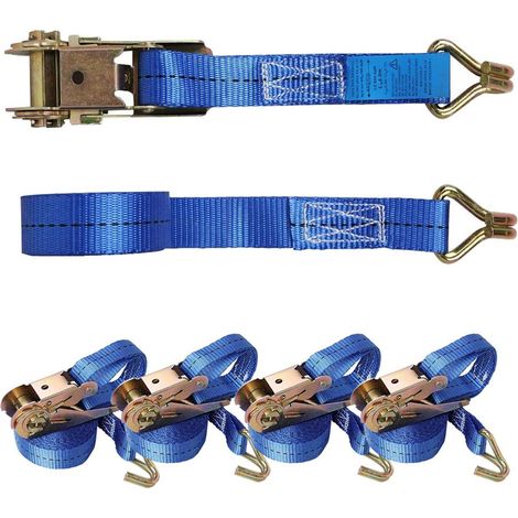 Spanngurte mit Ratsche 4 Stück 800 daN 4m mit Haken blau