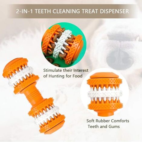 Giocattolo per cani indistruttibile e masticabile, in gomma naturale, dispenser interattivo di crocchette, ideale per cani di piccola e media taglia, aiuta a pulire i denti. (1/4)