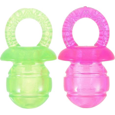 Lot de 2 anneaux de dentition colorés pour animaux de compagnie, jouet interactif pour la dentition des chiens (1/4)