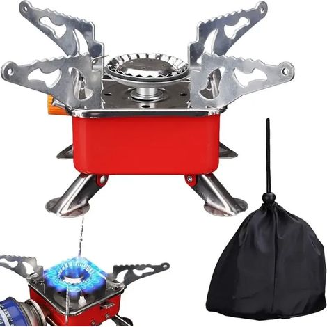 Réchaud à gaz pliable de camping 6800W, coupe-vent, pour la cuisson en extérieur, idéal pour les pique-niques, la randonnée, les barbecues et les grillades. (1/4)