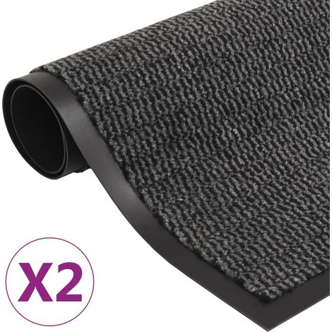 Dust Control Mats 2 pcs Rectangular Tufted 80x120 cm Anthracite vidaXL (1/5)