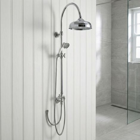 PaulGurkes Système de Douche 25cm Retro Douche Plafonnier Antik Pivotant sans Robinetterie