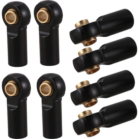8Pcs Tige Barre de Liaison Articulée À Rotule M3 Tête Sphérique Scellés Embout de Biellette de Direction pour 1/10 Rc Camion Voiture Camion Noir (1/5)