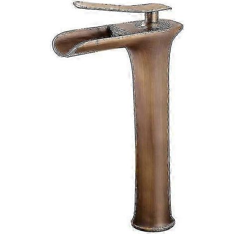Robinet de lavabo haut en laiton antique (1/4)