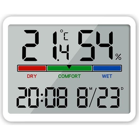 Réveil numérique - Station météo - Thermomètre d'ambiance - Horloge de salle de bain numérique - Minuteur de douche - Thermomètre de cuisine (1/5)