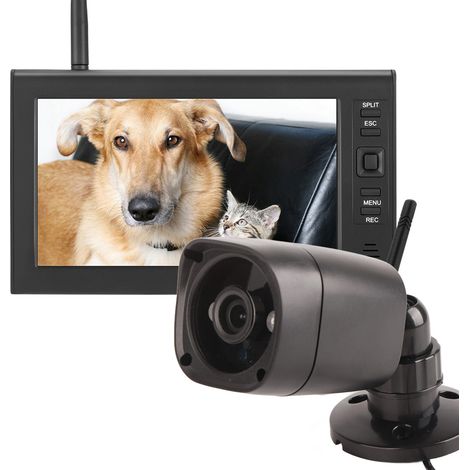 Système de caméras de surveillance sans fil 4CH – Écran LCD 7'' – Caméra étanche avec vision nocturne 2-4m – Wi-Fi 2.4GHz - WIFI 4 CH