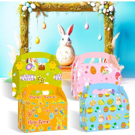 Boîte Cadeau Pliable - Boîtes Emballage Bonbons Pâques - 15,5 x 9 x 9 cm - Pour Faveurs de Fête, Œufs de Pâques, Cadeaux Festifs - Lot de 12 (1/5)