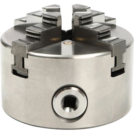 Mandrin de tour, 4 mors auto-centrants, haute précision, Argent (1/2)