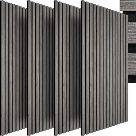 Lot de 4 Panneaux Acoustiques muraux et pour plafond, en Bois MDF, 110 x 50 x 1,8 cm, Feutre insonorisant, Panneau Mural decoratif pour Isolation phonique Chambre, Bureau, Studio de musique (1/4)