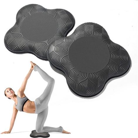 piezas，Rodilleras de yoga，Protector de rodillas para yoga，Cojín de equilibrio deportivo，Esterilla de pilates，Fundas para rodillas，Gris (1/5)