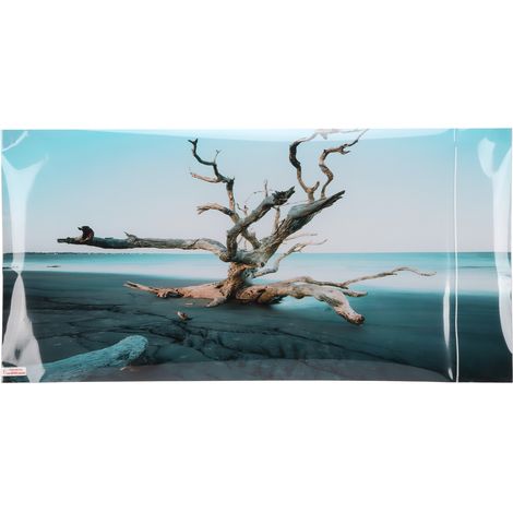 Décor de fond d'aquarium arbre flétri ciel 3D PVC papier peint auto-adhésif pour réservoir de poissons 122x50cm / 48x19,7 pouces (1/5)