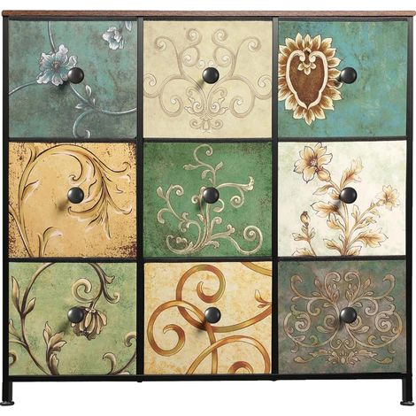 Mobile, design vintage, stile minimalista, 67,5x30x100 cm, cassetti A2-9 (1/2)