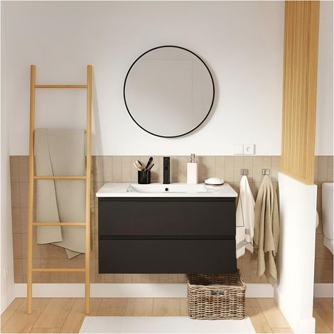 Mobile bagno singolo 80cm con rubinetto e specchio SORRENTO