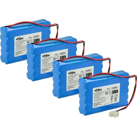 vhbw 4x Batterie remplacement pour Geze ACN-GZ1, DCU1, TO1013, MGN0947, T01013, G106863 pour porte coulissante électrique (0,9Ah, 24V, NiMH)