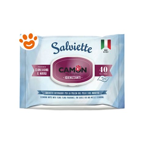 Camon Dog & Cat Salviette Clorexidina e Mirra - Camon Dog & Cat Salviette Clorexidina e Mirra - Confezione Da 40 Salviette