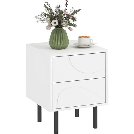Table de chevet étroite GIACO blanc (1/5)