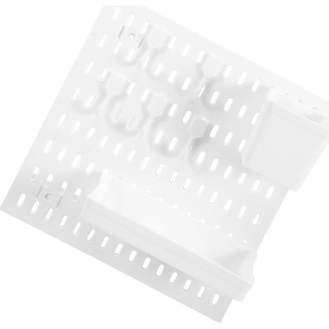 Étagère Panneau Perforé Murale sans Percage Kit Combiné Polyvalent Rangement Clés Tissus Pots Support Et Facile à Installer pour Organiser Maison Et Bureau (1/5)